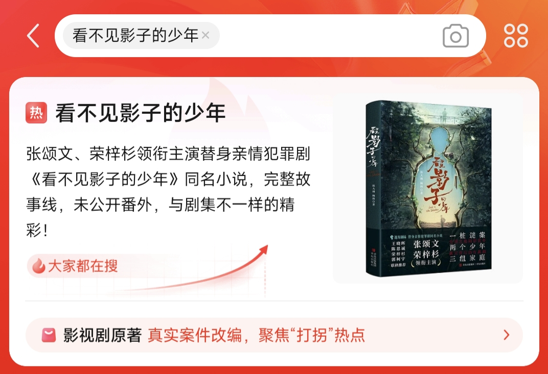 张颂文、荣梓杉重聚！来京东入手《看不见影子的少年》同名小说